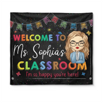 Custom Name Welcome Classroom Decor for Teachers - Personalized Tapestry