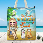 Custom Name Fur Baby Beach Gifts - Personalized Beach Bag