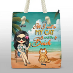 Custom Name Fur Baby Beach Gifts - Personalized Beach Bag