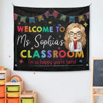 Custom Name Welcome Classroom Decor for Teachers - Personalized Tapestry