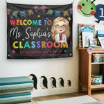 Custom Name Welcome Classroom Decor for Teachers - Personalized Tapestry