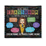 Custom Name Inclusive Classroom Welcome Decor - Personalized Tapestry