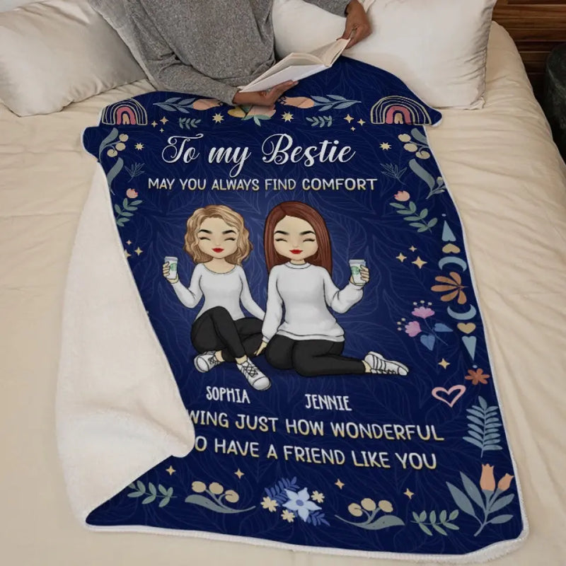 You Are Beautiful Inside And Out - Bestie Personalized Custom Blanket - Gift For Best Friends, BFF, Sisters