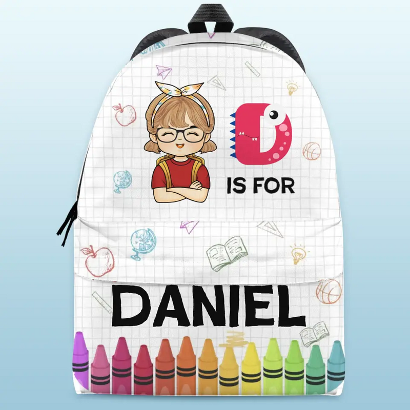 Custom Name Dinosaur Alphabet Gifts for Kids - Personalized Kid Backpack