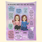 Custom Name Sister Gifts for Women - Personalized Blanket