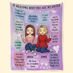 Custom Name Sister Gifts for Women - Personalized Blanket