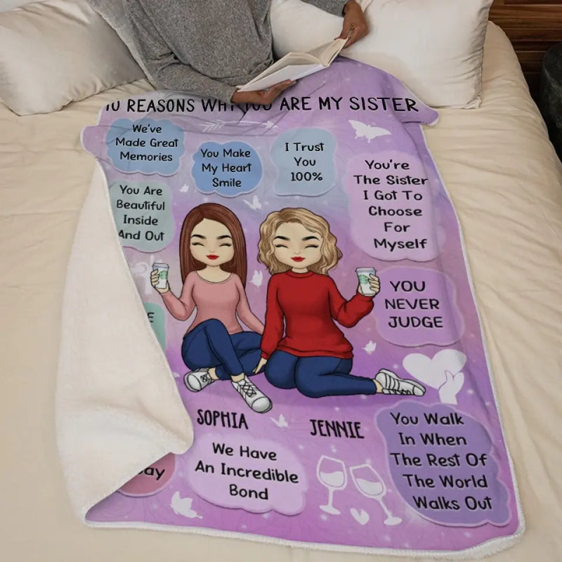 Custom Name Sister Gifts for Women - Personalized Blanket