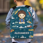 Custom Name Vehicle Gifts for Boys - Personalized Kid Backpack