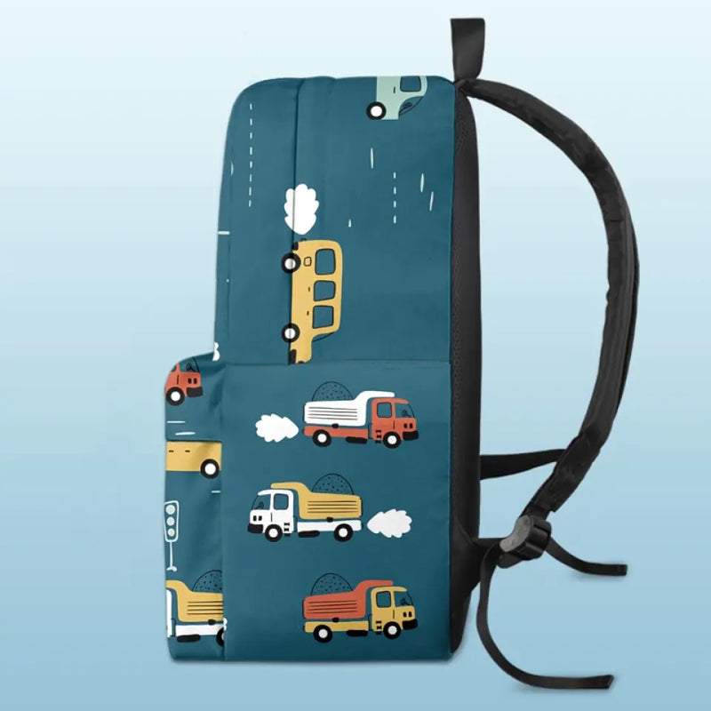 Custom Name Vehicle Gifts for Boys - Personalized Kid Backpack