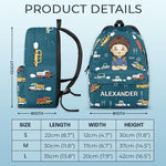Custom Name Vehicle Gifts for Boys - Personalized Kid Backpack