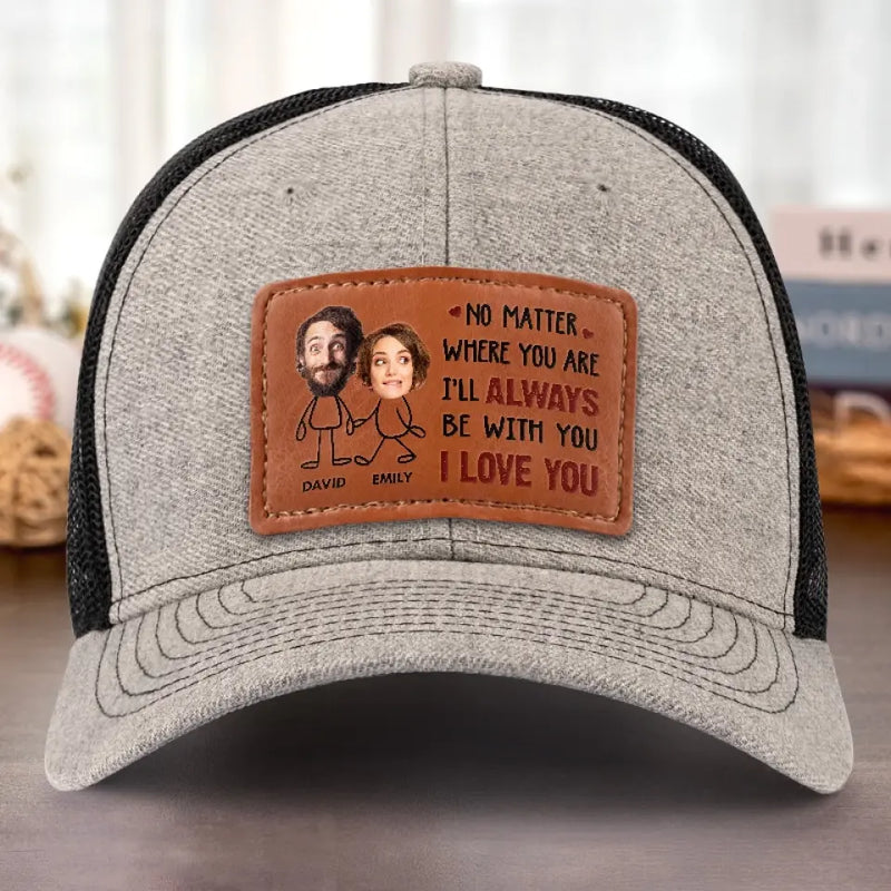 Custom Name Couple Love Gifts - Personalized Leather Patch Hat