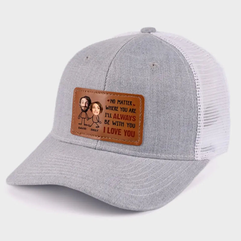 Custom Name Couple Love Gifts - Personalized Leather Patch Hat