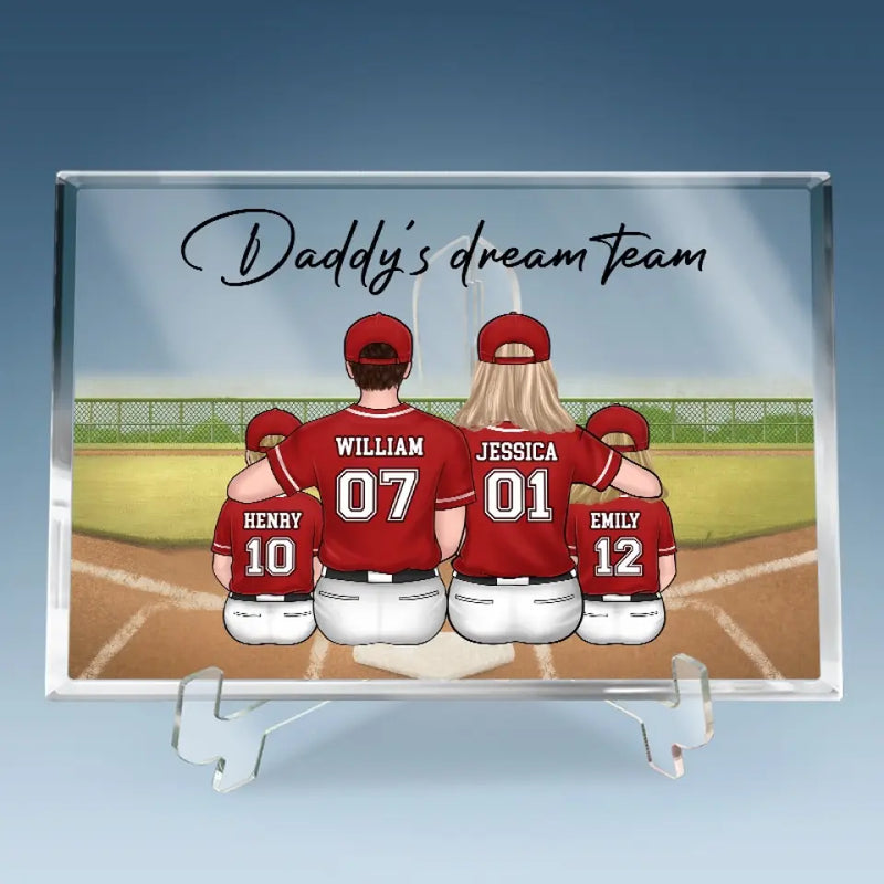Dream Team - Family Personalized Custom Rectangle Shaped Acrylic Plaque - Gift For Family Members