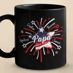 Custom Name Patriotic Papa Gifts - Personalized Mugs