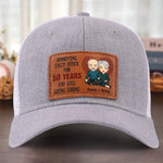 Custom Name Funny 50th Anniversary Gifts for Couples - Personalized Leather Patch Hat