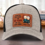 Custom Name Funny 50th Anniversary Gifts for Couples - Personalized Leather Patch Hat