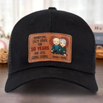 Custom Name Funny 50th Anniversary Gifts for Couples - Personalized Leather Patch Hat