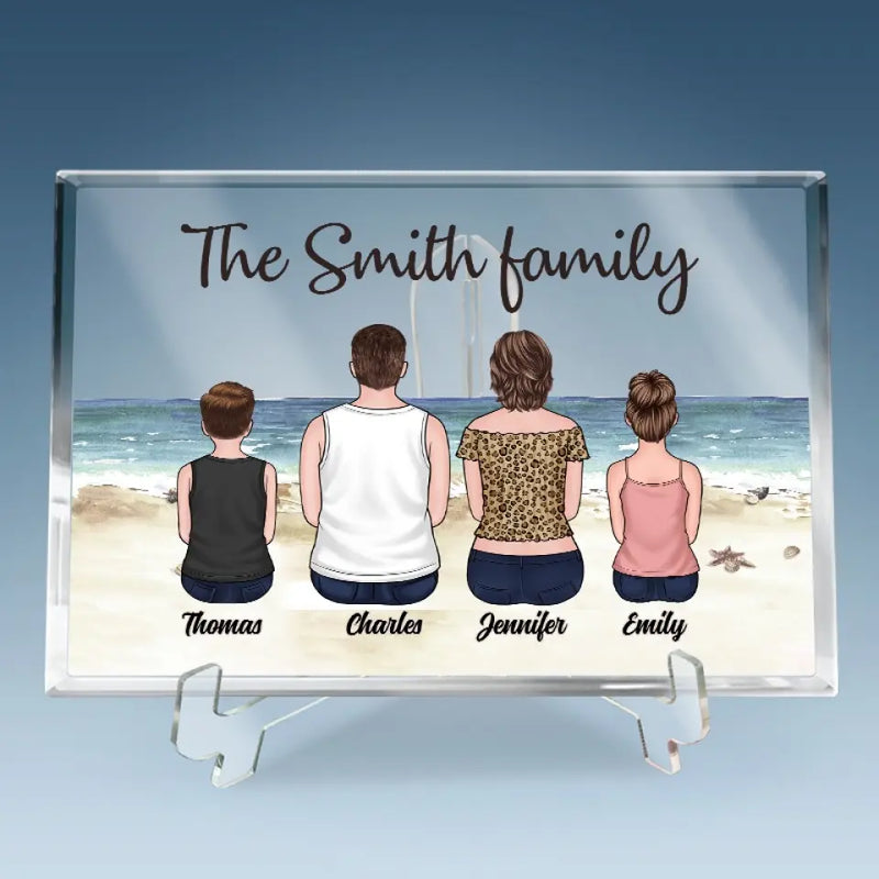 Custom Name Family Beach Decor - Personalized Shaped Acrylic Plaque