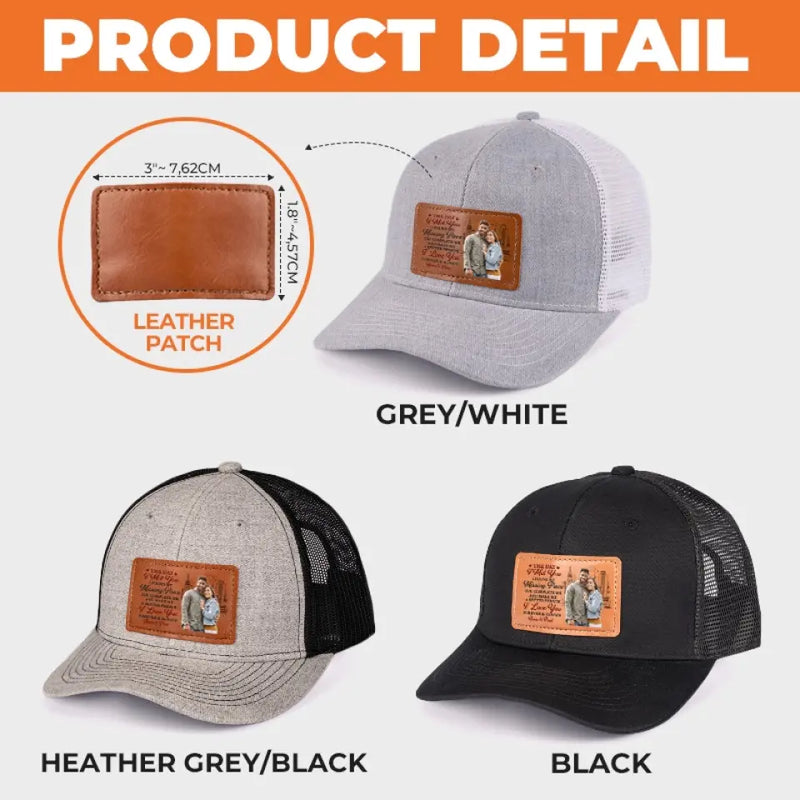 Custom Photo Romantic Couple Gifts - Personalized Leather Patch Hat