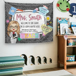 Custom Name 3rd Grade Teacher Classroom Decor - Personalized Tapestry