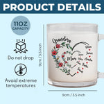 Custom Name Family Tree Gifts for Grandma - Personalized Glass Mug