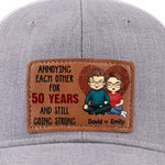 Custom Name Funny 50th Anniversary Gifts for Couples - Personalized Leather Patch Hat
