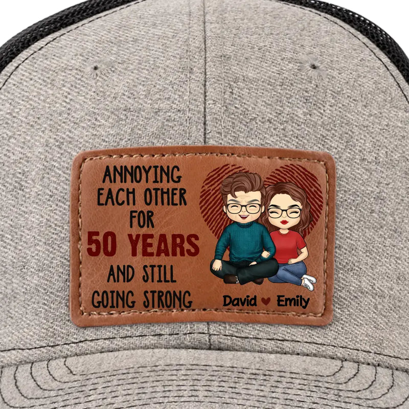 Loving You Is The Most Precious Adventure I Know - Couple Personalized Custom Leather Patch Hat - Gift For Husband Wife, Anniversary