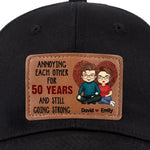 Custom Name Funny 50th Anniversary Gifts for Couples - Personalized Leather Patch Hat