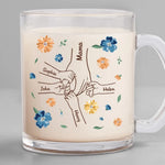 Custom Name Family Hands Gifts - Personalized Glass Mug