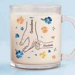 Custom Name Family Hands Gifts - Personalized Glass Mug