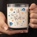 Custom Name Family Hands Gifts - Personalized Glass Mug