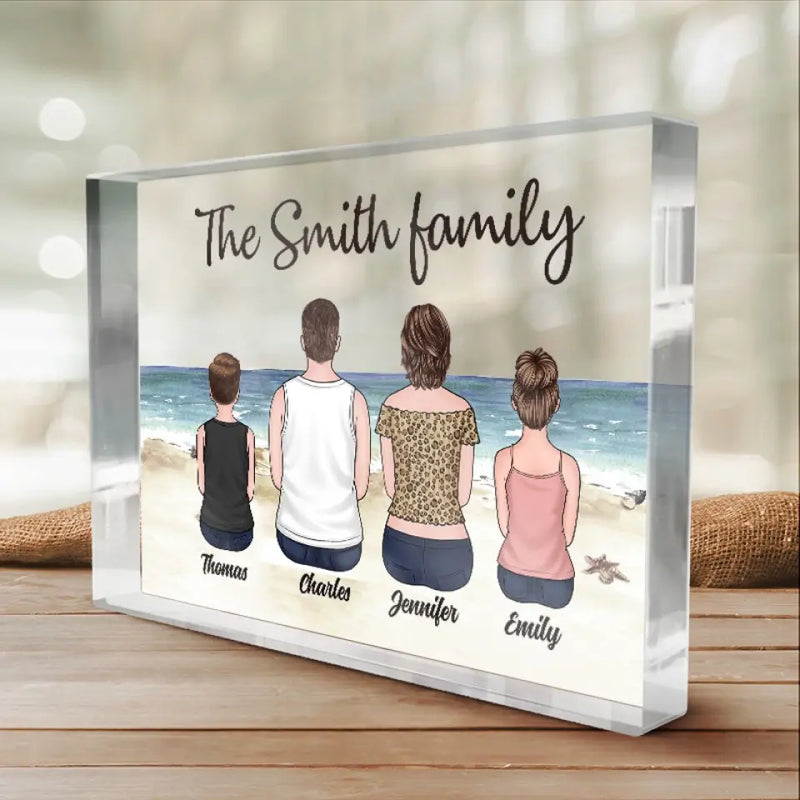 Custom Name Family Beach Decor - Personalized Shaped Acrylic Plaque