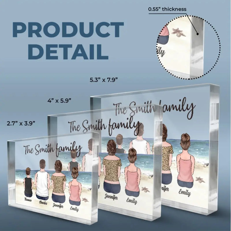 Custom Name Family Beach Decor - Personalized Shaped Acrylic Plaque