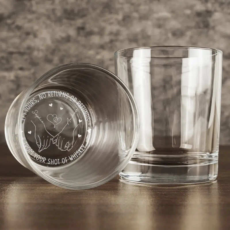 Custom Name Couple Whiskey Gifts - Personalized Engraving Whiskey Glass