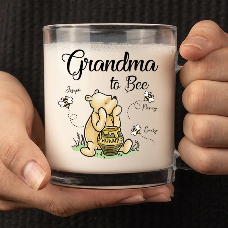 Custom Name Grandma to Bee Gifts for Grandmothers - Personalized Glass Mug