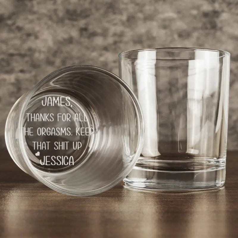 Custom Name Funny Couple Gifts - Personalized Engraving Whiskey Glass