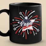 Custom Name Patriotic Papa Gifts - Personalized Mugs