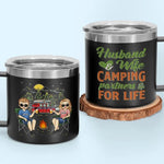 Custom Name Camping Couple Gifts - Personalized 14 Oz Tumbler With Handle