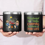 Custom Name Camping Couple Gifts - Personalized 14 Oz Tumbler With Handle