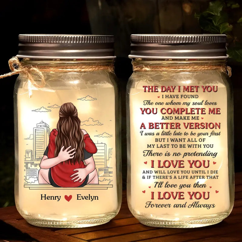 Custom Name Romantic Couple Gifts - Personalized Mason Jar Light