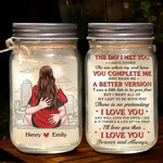 Custom Name Romantic Couple Gifts - Personalized Mason Jar Light