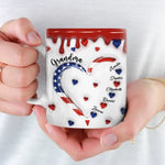Custom Name Patriotic Heart Gifts for Grandma - Personalized Mugs
