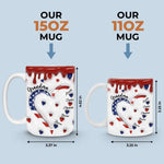 Custom Name Patriotic Heart Gifts for Grandma - Personalized Mugs