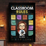 Custom Name Classroom Rules Teacher Decor - Personalized Canvas