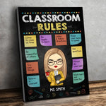 Custom Name Classroom Rules Teacher Decor - Personalized Canvas