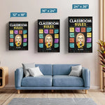 Custom Name Classroom Rules Teacher Decor - Personalized Canvas