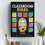 Custom Name Classroom Rules Teacher Decor - Personalized Canvas