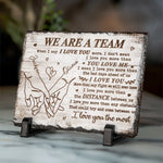 Custom Name We Are a Team Couple Gifts - Personalized Stone With Stand