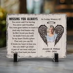 Custom Photo Memorial Angel Decor - Personalized Stone With Stand