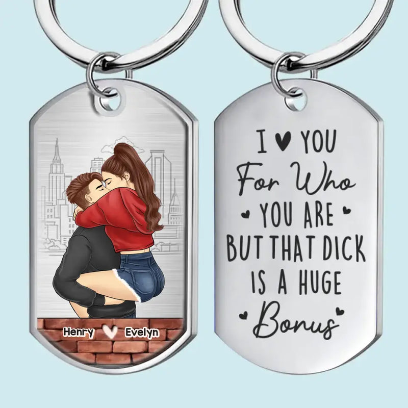 With You, Every Moment Is A Fairytale - Couple Personalized Custom Keychain - Gift For Husband Wife, Anniversary